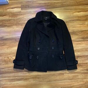 Forever XXI black wool pea coat